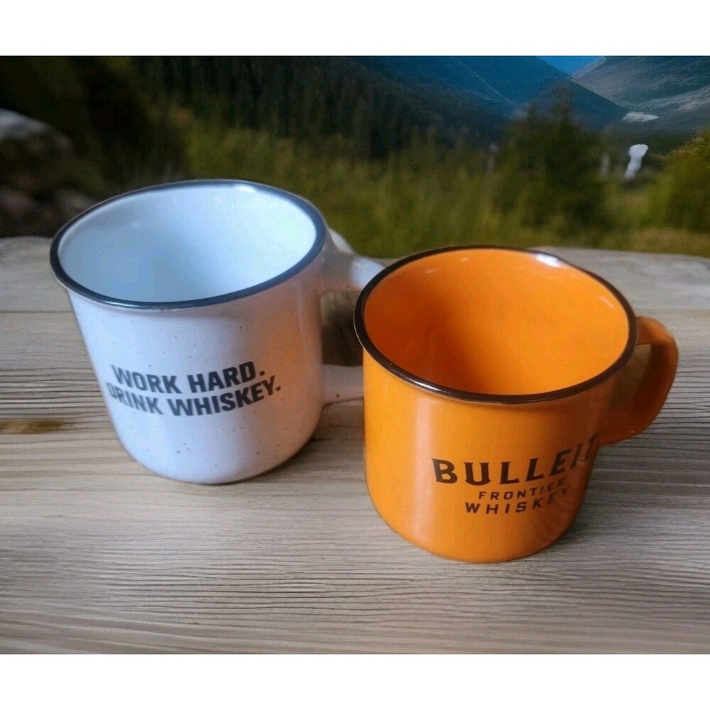 Bulleit Frontier Whiskey Ceramic Coffee Mug And Knob Creek Coffee Mug